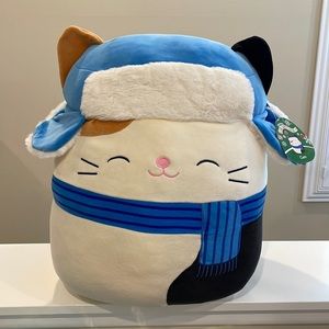 ⚡️NWT 16” Cam the Cat with Trapper Hat & Scarf Winter / Christmas Squishmallow